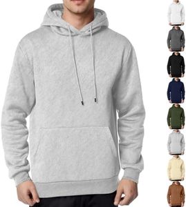 เสื้อฮู้ดสีขาวสำหรับผู้ชาย ทรงปกติ ผ้าฝ้ายเฟรนช์เทอร์รี่ สไตล์ลำลอง สำหรับฤดูใบไม้ร่วง มีกระเป๋า ดีไซน์ถัก แขนยาว - Product Image 2