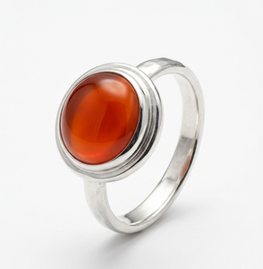 Bague en argent sterling 925 avec pierre de cornaline |   Cadeau artisanal avec pierre de naissance |   Bague bohème pour femme en pierres précieuses naturelles - Product Image 4