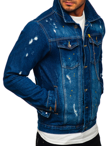 Harry Johnson New Arrival Men Winter Quilted Jeans <b>Jacket</b> Eco-Friendly Breathable Fashion Ripped <b>Pocket</b> Plus Size <b>Zipper</b> Closure - Product Image 5