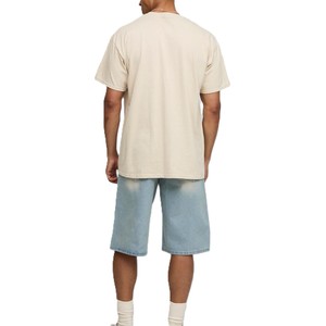 T-shirt pour homme à coupe classique avec logo brodé et lettrage en chenille sur le devant et le dos, en coton, fabrication OEM sous marque privée - Product Image 2