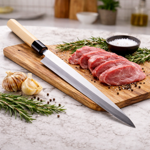 Cuchillo Japonés para Sashimi de 17 Pulgadas, Forjado a Mano en Acero Inoxidable, Ecológico, Ambidiestro, Estilo Industrial Moderno, Mango de Madera - Product Image 2
