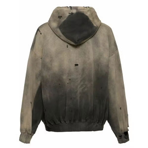 Nouveau design – Sweat à capuche vintage délavé pour homme, coupe oversize, style streetwear, vente en gros pour fournisseurs - Product Image 2