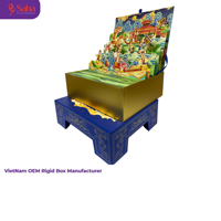 Caja de Joyería Rígida 3D de Lujo para Relojes, Diseño Personalizado Biodegradable con Impresión en Lámina Dorada