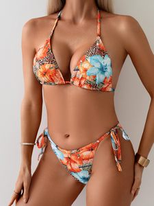 Trendy 2 Piece <b>Bikini</b> <b>Set</b> Custom Logo Women’s Swimwear <b>String</b> Triangle <b>Bikini</b> Beachwear Fashion Swimsuit OEM ODM Private Label - Product Image 2