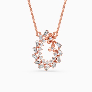 จี้เพชรเพาะเลี้ยงในห้องปฏิบัติการ 0.55 กะรัต รูปทรงเกลียวประณีต ทำจากทอง 9K สีเหลือง ขาว และโรสโกลด์ - Product Image 1