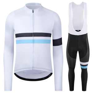 Men's Long Sleeve <b>Cycling</b> Jersey Black White Full Zip Road Bike Wear Breathable Quick Dry 100% Polyester 180g Fit - Product Image 2