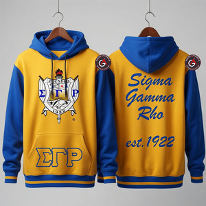 Sigma Gamma Rho ที่กําหนดเองผ้าฝ้าย 100% ขายร้อนเปล่าขนาดบวกยาวเสื้อกันหนาวหมวกผู้หญิงยาวhoodies Drees - Product Image 4