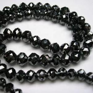 Collar de cuentas de diamantes negros facetados de corte excelente de 18,15 quilates, hermosa pieza de 38-40 cm de longitud - Product Image 3