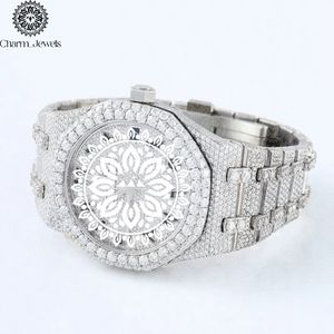 Charm_Jewels Luxury Stainless Steel Polygon Analog Quartz <b>Watch</b> 43mm Sapphire Crystal Folding Clasp Men - Product Image 2