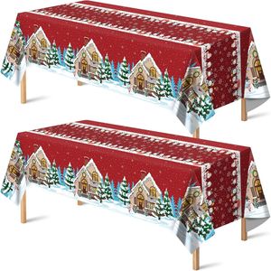 Decorazioni per Feste di Natale, Copritavolo in Plastica Usa e Getta con Pupazzo di Neve per Decorazioni Natalizie da Interno ed Esterno - Product Image 2