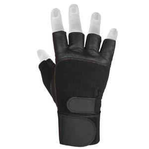 Gants de sport respirants en cuir de vachette antidérapants à manchette longue pour hommes et femmes, personnalisables (logo et couleur) pour la musculation et l'entraînement en salle de sport – Offre Spéciale - Product Image 5