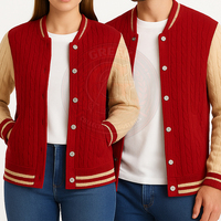 Cardigan en tricot personnalisé Delta Sorority DST, rouge beige, manches boutonnées, pour hommes et femmes, broderie grecque, style universitaire