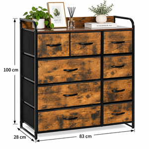 Cómoda Industrial de Madera con 8 Cajones, Mueble de Almacenamiento para Sala de Estar, Línea de Producción de Muebles - Product Image 3