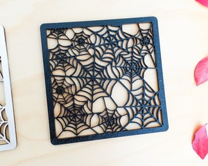 Premium Web Pattern Laser Cut Coaster Set Perfect For Cafe Restaurant Hotel <b>Table</b> Decor And Drink <b>Protection</b> Mat Pads From India - Product Image 2