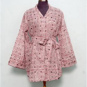 Camisa Larga de Algodón Hecha a Mano en India para Mujer, Vestido Cruzado con Cinturón, Decoración de Botones, Estilo Simple y Dulce, Línea A, Ropa Étnica Informal Moderna - Product Image 1