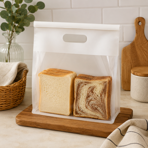EcoRev Kraft Paper Bread <b>Bags</b> with Clear Window Self-Seal Biodegradable & Eco-Friendly Patch Handle Luxury Food Packaging - Product Image 3