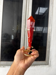 RAIS AGATE Baguette de cristal de cornaline rouge polie, pierre de décoration d'intérieur, outil d'énergie curative du Gujarat - Product Image 5