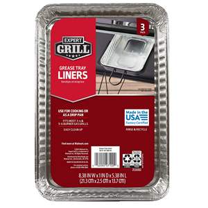 แผ่นซับจาระบีอลูมิเนียม5แพ็คสำหรับบาร์บีคิว3ชิ้นต่อหีบห่อ - Product Image 2