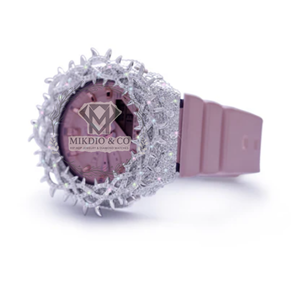Reloj de Lujo con Incrustaciones de Diamantes, Automático, para Negocios, con Correa de Goma Rosa, Bisel de Diamantes Moissanite, Pantalla Analógica y Digital, Reloj para Mujer - Product Image 2