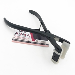 Professional Matte Black L Shape <b>Tape</b>-in Hair Extensions Stainless Steel Pliers for Easy Hair Extension Installation with logo - Product Image 1