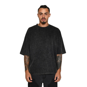 เสื้อยืดคอตตอน 100% ผลิตตามสั่ง ทรงปกติ สำหรับผู้ชาย ล้างสีแบบแอซิด สไตล์สตรีทแวร์ คอโอ ทรงเข้ารูป เป็นมิตรต่อสิ่งแวดล้อม - Product Image 1