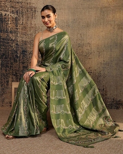 KV Olive Motifs Woven Design Saree With Unstitched <b>Blouse</b> - Product Image 5