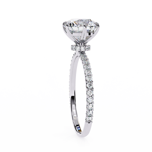 Anillo de Compromiso, Aniversario o Boda de Oro de 10k, 14k o 18k con Diamante Redondo de 2 Quilates con Engaste Pavé, Diseño de Diseñador de Moda, Certificado IGI - Product Image 5