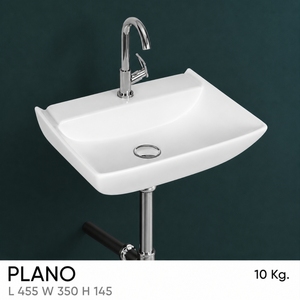 Lavabo de Pared Rectangular Plano con Grifo Cromado de un Solo Orificio, Escurridor Minimalista, Acabado Pulido, Capacidad de 12L, para Lavado de Manos, Uso en Hoteles - Product Image 3