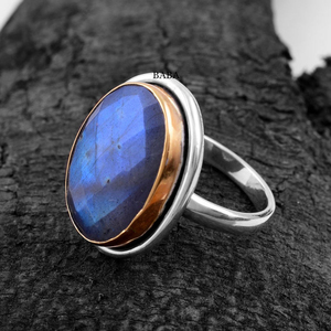 Natural Blue Fire <b>Labradorite</b> <b>Ring</b> 18k Gold Plated <b>Labradorite</b> Gemstone Women Jewelry Wedding <b>Ring</b> Gift For Women - Product Image 5