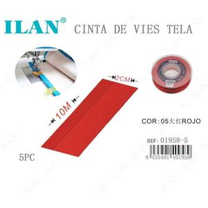 Nastro in tessuto Ilan 2 cm x 10 m rosso brillante per cucito e artigianato - Product Image 1