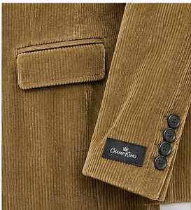 Blazer en velours côtelé moutarde pour femme, manches longues, fermeture à boutons, vêtement d'automne - Product Image 4