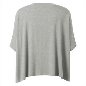 Women's Oversized Batwing Sleeve Crew Neck T-Shirt Solid Color Knitted Loose Fit Plus Size <b>Drop</b> Shoulder Short Sleeve Casual Top - Product Image 2