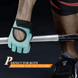 Guantes de gimnasio transpirables de medio dedo para entrenamiento con pesas, culturismo, levantamiento de potencia y ejercicios de crossfit. - Product Image 2
