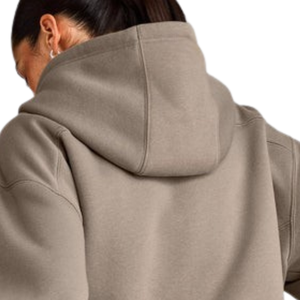 Sudadera con capucha corta informal para mujer con cremallera completa, capucha con cordón, manga larga, estilo urbano, top para gimnasio y fitness - Product Image 3