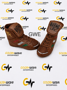 Dernier modèle de chaussures de boxe personnalisées avec strass, « No Boxing No Life », à lacets, légères, antidérapantes, respirantes, en mesh - Product Image 2