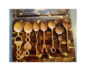 Cuillère à café rustique en bois naturel, cuillère à thé, cuillère à expresso, agitateur à café, ustensiles de cuisine faits à la main - Product Image 3