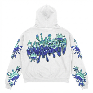 Sudadera con Capucha Extra Grande para Hombre, 400 GSM, 100% Algodón Felpa, Ecológica, Blanca, Personalizada con Impresión DTG - Product Image 2