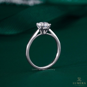 Anillo de Diamante de 1 Quilate, Corte Redondo, VS1, Disponible en Oro de 9k, 10k, 14k y 18k, Joyería Fina Minimalista para Compromiso, Boda o Idea de Regalo - Product Image 3