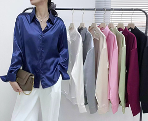 เสื้อเชิ้ตทำงานผู้หญิงไซส์ใหญ่ แขนยาว ปกเสื้อแบบเรียบง่าย แฟชั่นใหม่สำหรับฤดูร้อน - Product Image 5