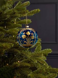 Boules de Noël bleues de taille moyenne, brillantes, décorations traditionnelles à suspendre - Product Image 5
