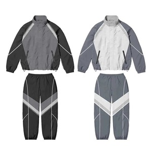 Ensemble survêtement homme hiver coupe-vent à capuche et pantalon de jogging en polyester/nylon, col rond, cordon de serrage, imprimé, uni, streetwear, imperméable - Product Image 6