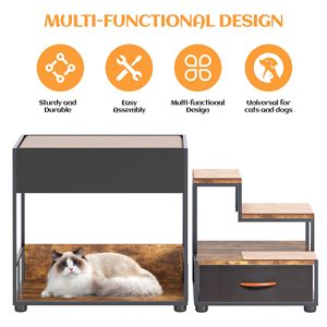 Lit surélevé multi-niveaux pour chien avec éponge antidérapante, idéal pour lits superposés, niches et meubles pour animaux de compagnie - Product Image 4