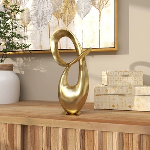 Contemporary Gold Plated Abstract Sculpture Irregular Shape Artistic Tabletop Decor for Living Room Handmade Design - Product Image 6