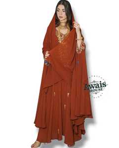 Awais House Women's Adults Modest <b>Kaftan</b> Thread Embroidery Stretchable Polyester Floor Length Sweetheart Neckline <b>Long</b> Sleeve - Product Image 4