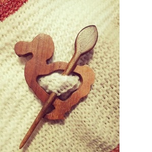 Alfileres de madera redondos para chales, marcadores de punto de tejer, soportes de tijeras hechos a mano para trabajos con hilo y bufandas - Product Image 2