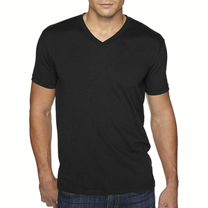 T-shirt col en V en gros |   T-shirt en coton personnalisé pour hommes et femmes |   Hauts décontractés de mode OEM - Product Image 1