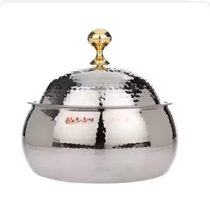 Pots chauds martelés en acier inoxydable en métal Cuisine Décoration de luxe Casserole Pots chauds très exigeants faits à la main à bas prix - Product Image 2