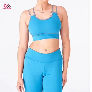 Women Suit Sportswear Set Eco Friendly Breathable Quick-drying Crossed <b>Straps</b> <b>Bra</b> and Leggings Flared Pants 2 Piece Yoga Set - Product Image 3