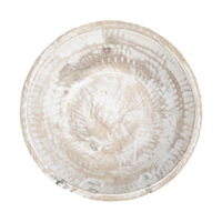 Bol de piédestal en bois antique blanc rustique fruits en bois de manguier et décor bol de pièce maîtresse de table polyvalent au prix d'usine