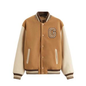 Chaqueta Varsity de Béisbol Delgada de Invierno para Hombre, Personalizada y de Alta Calidad, con Logotipo Frontal en Tela de Lona, Venta al Por Mayor - Product Image 1